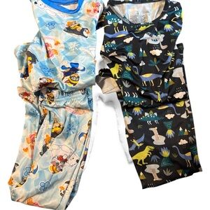 Cuddl Duds Kids Pajamas 2 Sets Dinosaurs and Paw Patrol